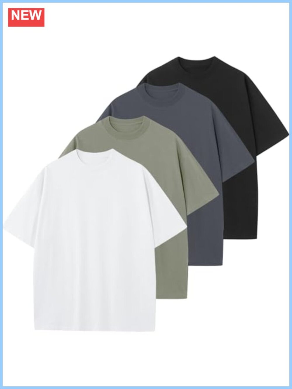 Oversized Unisex Cotton T-Shirt Crew Neck Loose Fit Athletic Tee